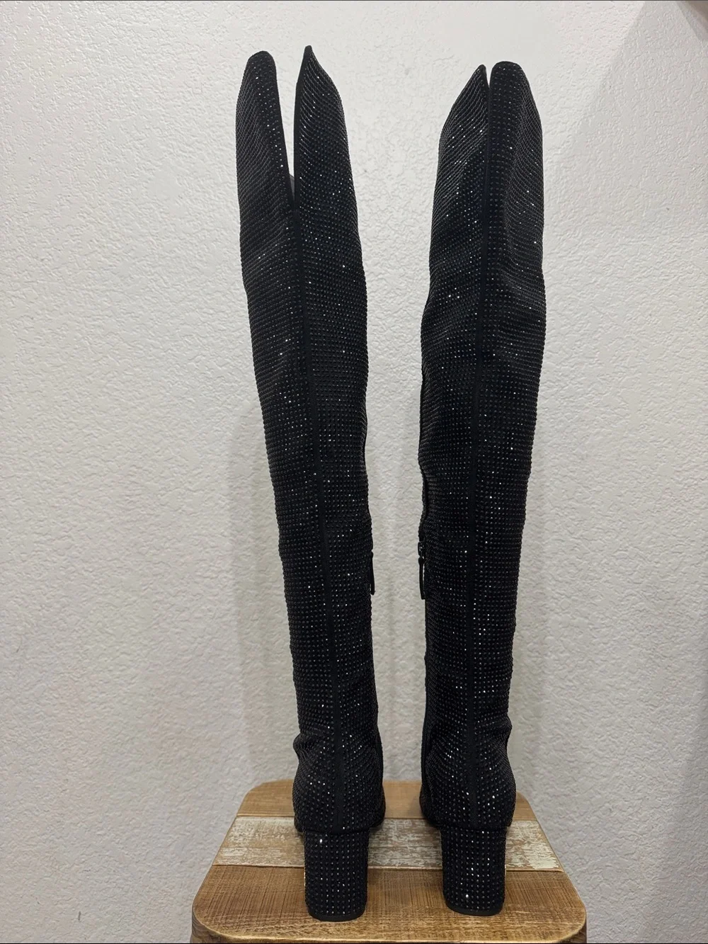 Kurt Geiger Burlington Black Crystal Over The Knee Boots NEW Size 10